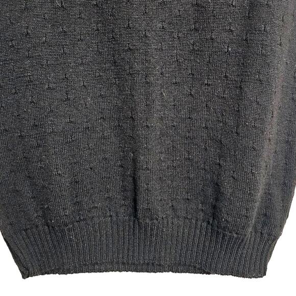 Pendleton Vintage 1970s Black Scallop Sleeveless Sweater Medium Preppy Classic - Picture 5 of 10